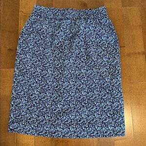 J. Crew Factory Navy and light blue Floral Skirt